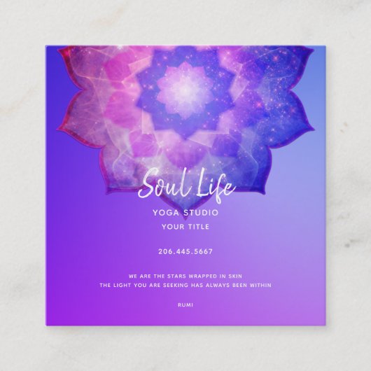 ニューエイジ | Violet Lotus Meditala スクエア名刺 (正面)