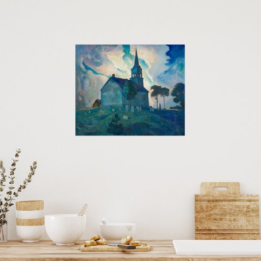 ニューエル・コンヴァース・ワイエスの「リッジ・チャーチ」 ポスター (キッチン)