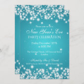 ニューエレガントイーズイブウィンタースパークルターコイズ 招待状 (正面/裏面)