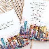 ニューエレガントヨークシティスカイラインブルックリンブリッジ 招待状