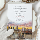 ニューエレガントヨークシティスカイラインブルックリンブリッジ 招待状