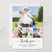 ニューエレガントライウカスタムズの4 Photo Collage結婚's サンキューカード (正面)