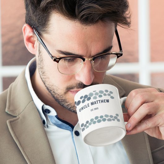 ニューオクルー抽象芸術ブルー水玉模様 パーソナライズされた コーヒーマグカップ