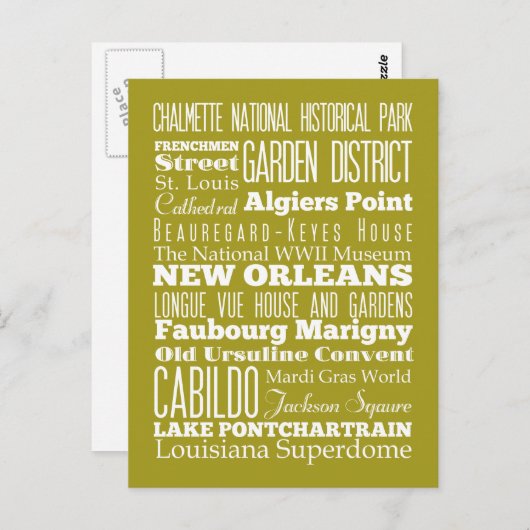 ニューオユニークリンズルイジアナアイディア ポストカード (正面/裏面)