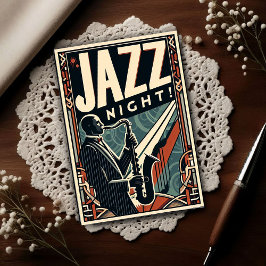 ニューオリンズのジャズの夜 - ビンテージアート ポストカード