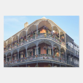 ニューオリンズクォーフランスのター建物 ラッピングペーパーシート