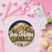 ニューオリンズフランスのクォーター建物（名前） ペーパープレート (パーティー)