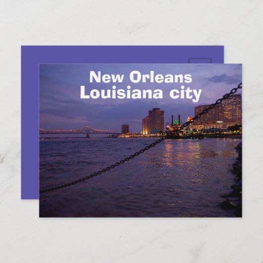 ニューオリンズルイジアナミシシッピ川 ポストカード (正面/裏面)
