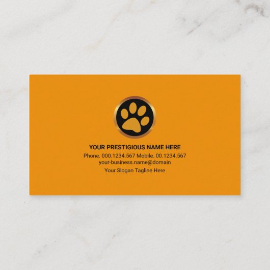 ニューオレンジのタビー猫のペットのおすわりサービス 名刺 (裏面)