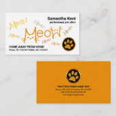 ニューオレンジのタビー猫のペットのおすわりサービス 名刺 (正面/裏面)