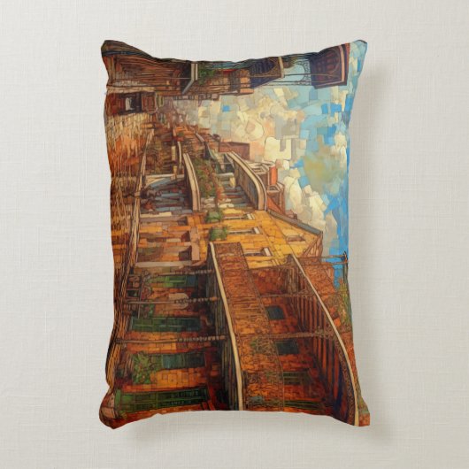 ニューオーリフランスのンズクォーター、未来主義アートスタイル アクセントクッション (正面(垂直))