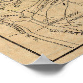 ニューオーリンズとその周辺国の地図 ポスター (角)