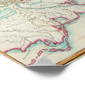 ニューオーリンズと隣接国の地図 ポスター (角)