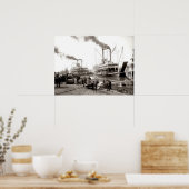 ニューオーリンズにロードされているデルタクイーンリバーボート ポスター (キッチン)