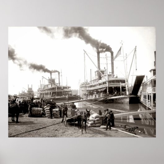 ニューオーリンズにロードされているデルタクイーンリバーボート ポスター (正面)