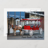 ニューオーリンズのキャリッジ・ライド ポストカード (正面/裏面)