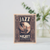 ニューオーリンズのジャズの夜 - ビンテージアート ポストカード (スタンド正面)