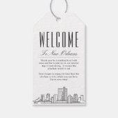 ニューオーリンズのスカイライン | ウェルカムメッセージ ギフトタグ (正面)