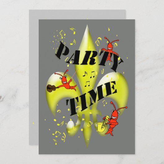 ニューオーリンズのテーマパーティの招待状 招待状 (正面/裏面)