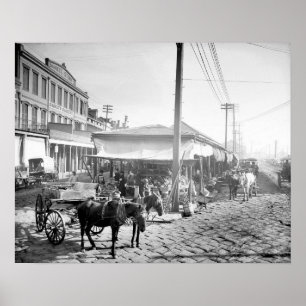 ニューオーリンズのフランス市場、1906年。ヴィンテージ写真 ポスター