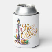 ニューオーリンズのマルディグラのイラスト 缶クーラー (缶正面)
