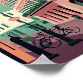 ニューオーリンズのミニマルなヴィンテージ旅行ポスター ポスター (角)