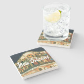 ニューオーリンズの四フランスの半期建築 ストーンコースター (横)