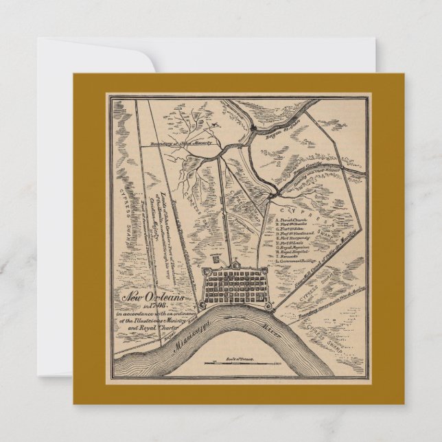 ニューオーリンズの地図1770 (正面)