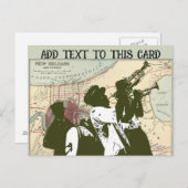 ニューオーリンズの地図1900はがき ポストカード (正面/裏面)