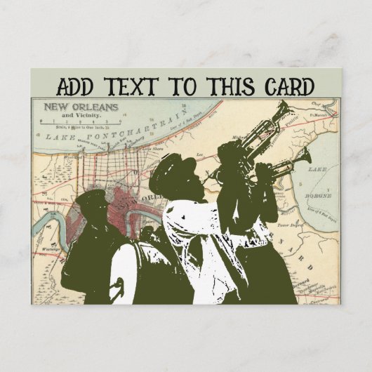 ニューオーリンズの地図1900はがき ポストカード (正面)