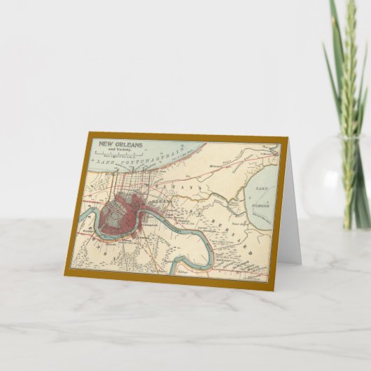 ニューオーリンズの地図1900 カード (正面)