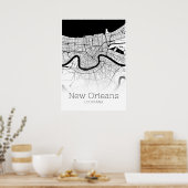ニューオーリンズの地図 – ルイジアナ – シティマップポスター ポスター (キッチン)