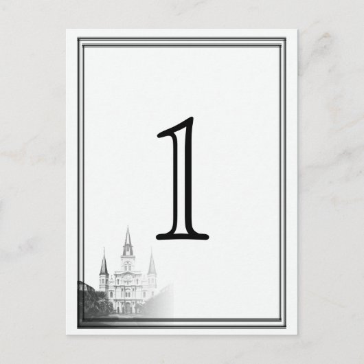ニューオーリンズの宛先の結婚式のテーブル番号 ポストカード (正面)