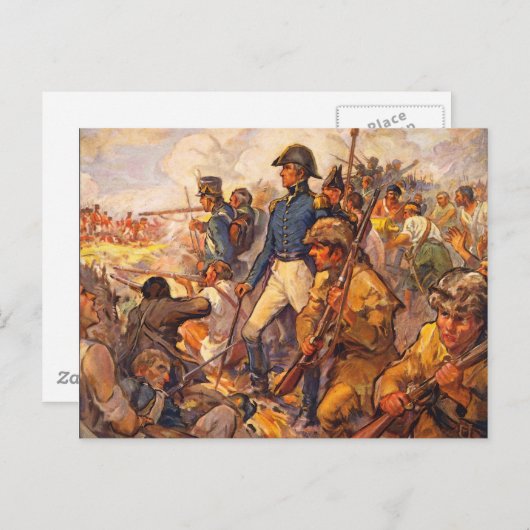 ニューオーリンズの戦いの中のアンドリュー・ジャクソン ポストカード (正面/裏面)
