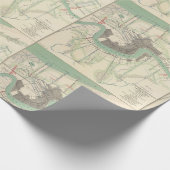 ニューオーリンズの旧内戦ヴィンテージ地図 ラッピングペーパー (角)