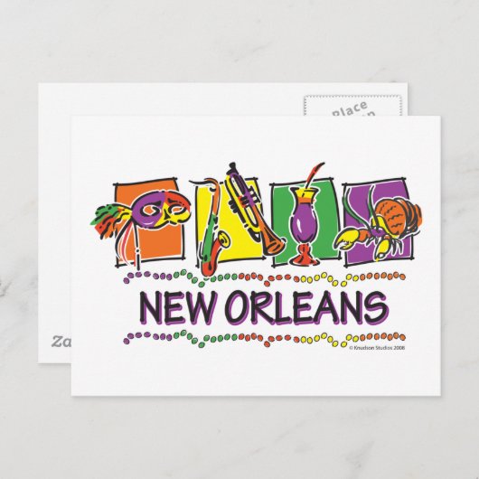 ニューオーリンズの正方形の1株分のコピー ポストカード (正面/裏面)