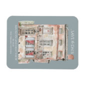 ニューオーリンズの歴史的建造物の水彩画 マグネット (横)