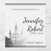 ニューオーリンズの目的地のウェディングワインラベル ワインラベル (シングルラベル)