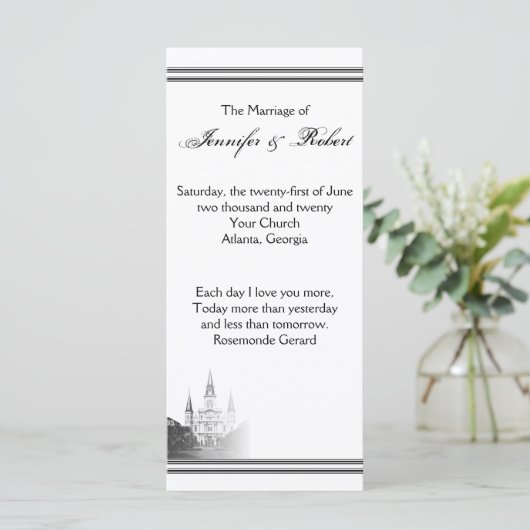 ニューオーリンズの目的地の結婚式プログラム プログラム (スタンド正面)