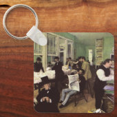 ニューオーリンズの綿花市場by Edgar Degas キーホルダー (正面)