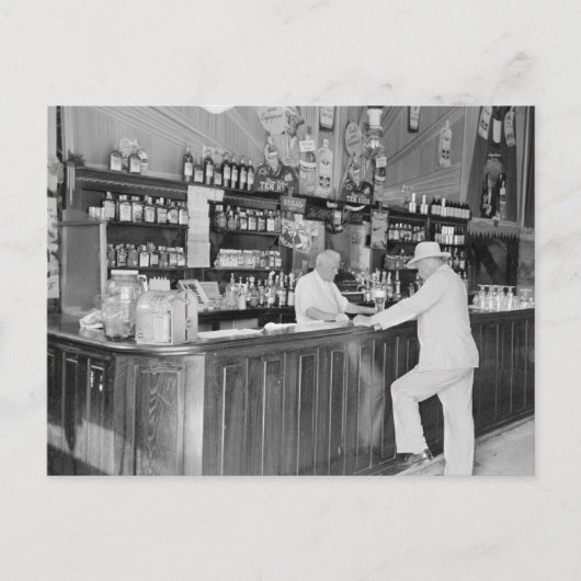 ニューオーリンズの酒場、1938年 ポストカード (正面)