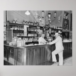 ニューオーリンズの酒場、1938年。ヴィンテージ写真 ポスター
