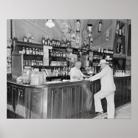 ニューオーリンズの酒場、1938年。ヴィンテージ写真 ポスター (正面)