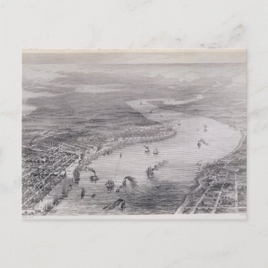 ニューオーリンズの鳥瞰図 ポストカード (正面)