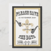 ニューオーリンズの黒と金のジャズ、保存日付のお知らせ セーブザデート (正面)