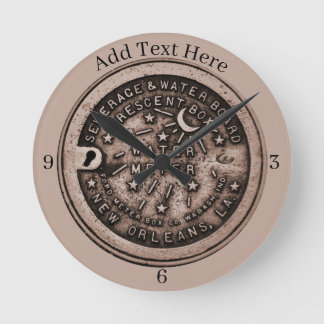 ニューオーリンズウォーターメーター時計、文字 ラウンド壁時計