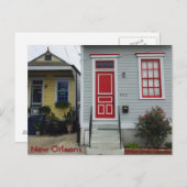 ニューオーリンズカラフルショットガンハウスハガキ ポストカード (正面/裏面)