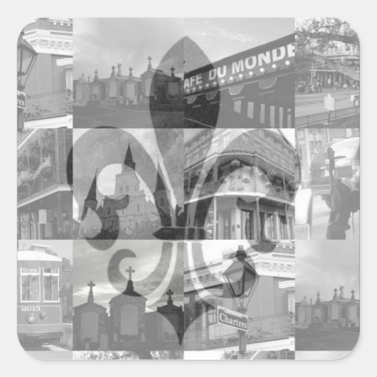 ニューオーリンズコラージュ[角シール] スクエアシール (正面)
