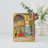 ニューオーリンズコートヤードブラックキャットポストカード ポストカード (スタンド正面)