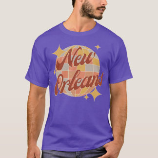 ニューオーリンズシティディスコボールレトロヴィンテージスタイルTS Tシャツ